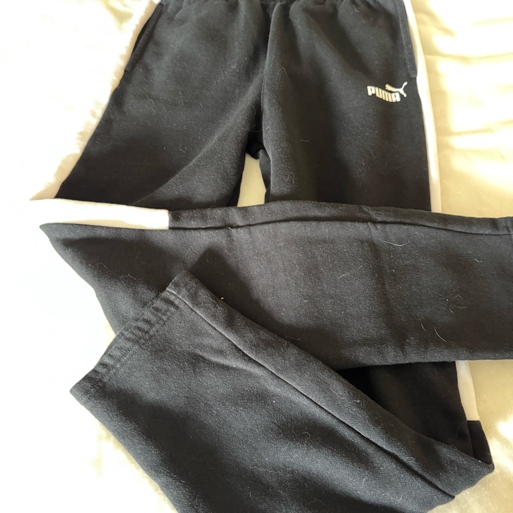 Puma Kids Black and White Joggers